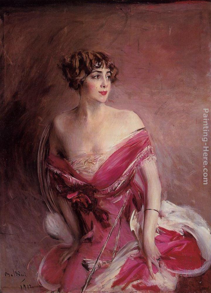 Giovanni Boldini Portrait of Mlle de Gillespie, 'La Dame de Biarritz'